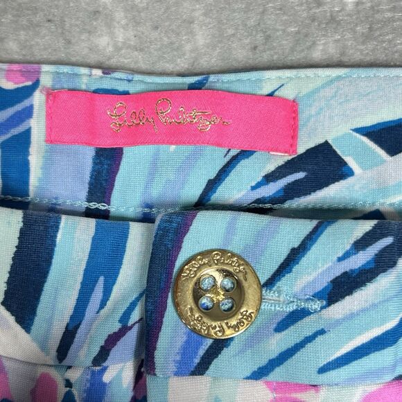 Lilly Pulitzer Buttercup Knit Stretch Shorts Scalloped SZ 2 Mr. Peacock 001272 - Picture 4 of 12